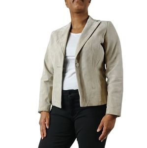 Relativity Light Beige Leather Suede-like Jacket